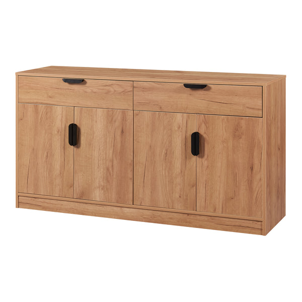 Buffet Varkaus MDF 75 x 140 x 40 cm effet chêne [en.casa]