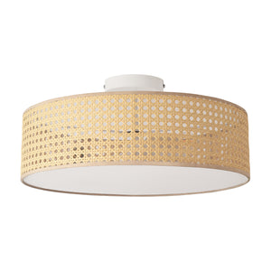 Plafonnier Ascot 3 x E27 blanc aspect rotin lux.pro