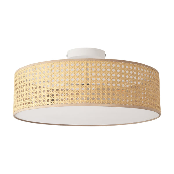 Plafonnier Ascot 3 x E27 blanc aspect rotin lux.pro