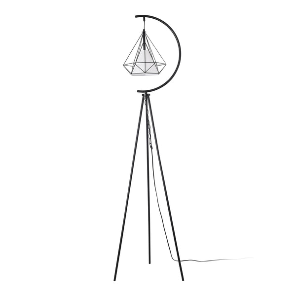 Lampadaire Austell E27 noir blanc lux.pro