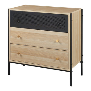 Commode Tysnes dressoir 80x80x40 cm eikenkleurig en zwart [en.casa]