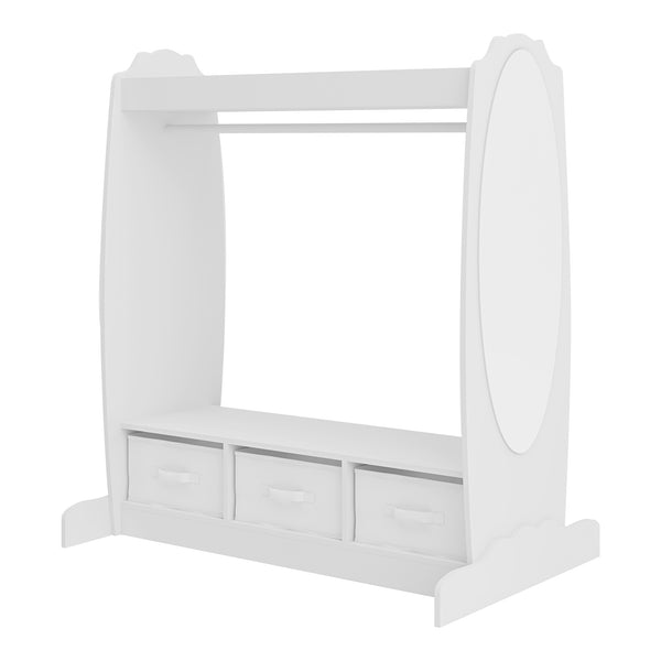 Kledingkast Moskenes open kast voor kinderen 106,5x95x61 cm wit [en.casa]