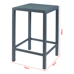 Table haute de jardin Avise verre trempé 108 x 70 x 70 cm anthracite casa.pro