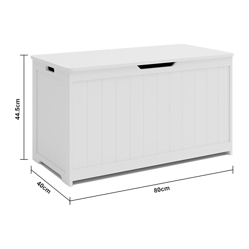 Maatschets Speelgoedkist Podek opbergkist 80x40x44,5 cm wit [en.casa]