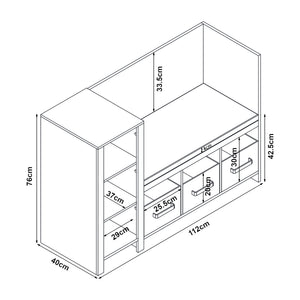 Kinderrek Høylandet met zitbank 76x112x40 cm [en.casa]