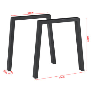 Lot de 2 pieds de table Kraftisried acier 72 x 70 cm noir [en.casa]
