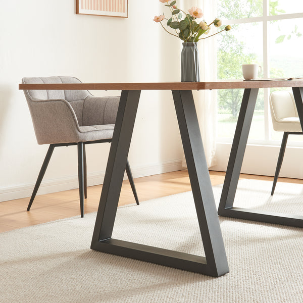 Stalen onderstel Lyngby set van 2 tafelpoot 72x70 cm zwart [en.casa]