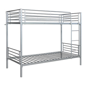 Stapelbed Soppsar metaal 208,5x97x165 cm zilverkleurig [en.casa]
