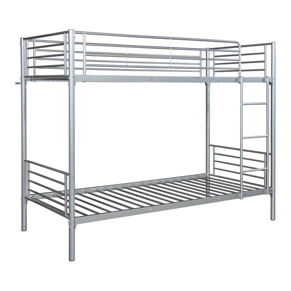 Stapelbed Soppsar metaal 208,5x97x165 cm zilverkleurig [en.casa]