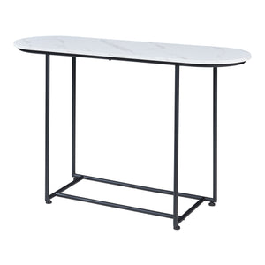 Console tafel Nordfron 120x40x75 cm zwart en marmer wit [en.casa]