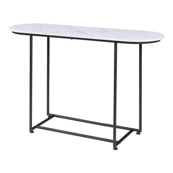 Console tafel Nordfron 120x40x75 cm zwart en marmer wit [en.casa]
