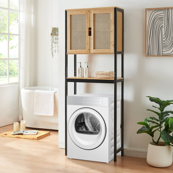 Meuble WC Tervola 172 x 63 x 27 cm noir naturel [en.casa] 