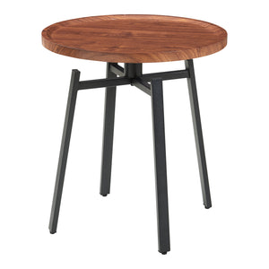Bijzettafel Mippeena rond Ø50 cm walnootkleurig en zwart [en.casa]