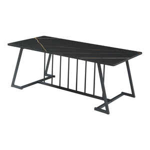 Table basse Nospoo acier aspect marbre noir [en.casa]

