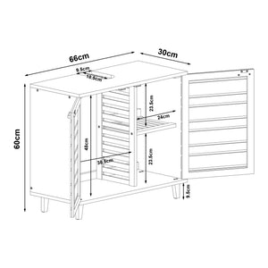 Wastafelonderkast Epind bamboe naturel 60x66x30 cm [en.casa]