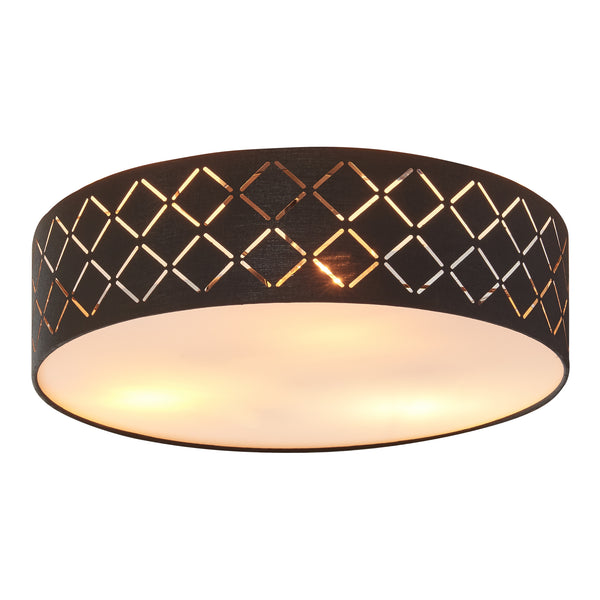 Plafonnier Bay avec 3 douilles E27 noir blanc lux.pro 