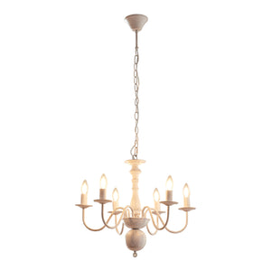 Kroonluchter Berkeley 6-lichts klassiek vintage wit lux.pro