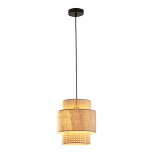 Hanglamp Biggar E27 fitting 170 cm hoog zwart en beige lux.pro