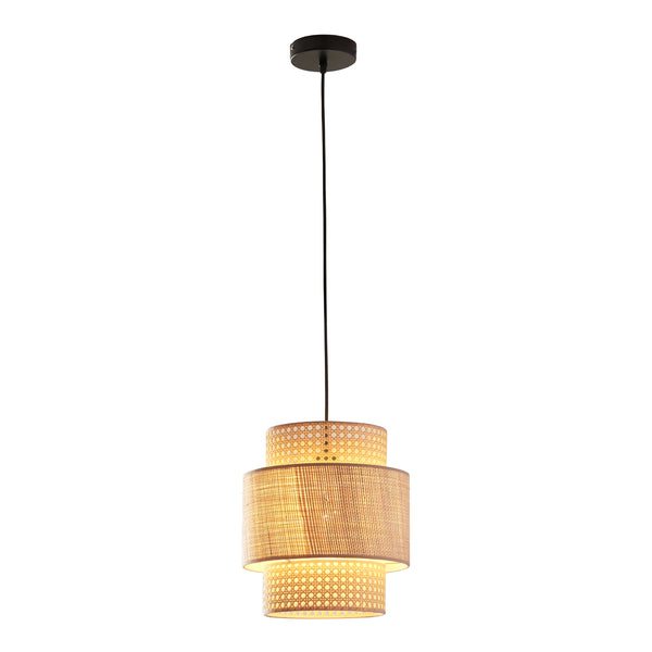 Hanglamp Biggar E27 fitting 170 cm hoog zwart en beige lux.pro