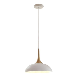 Hanglamp Blairgowrie E27 metalen lampenkap wit en messing lux.pro