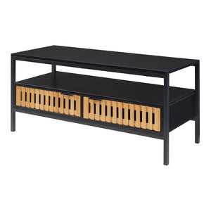 Table basse Luniehti 100 x 40 x 48 cm noir naturel [en.casa] 