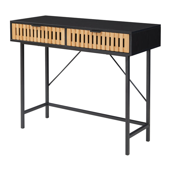 Table console Luniehti 100 x 40 x 75 cm noir naturel [en.casa]