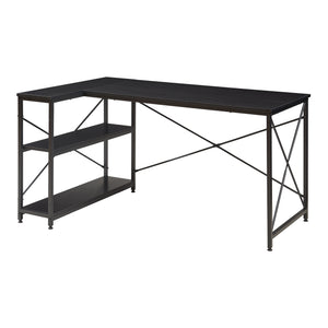 Bureau Raundsvalt zwart 137x88x75 cm [en.casa]