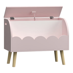 Speelgoedkist Vestnes roze en wit 60x30x44 cm [en.casa]