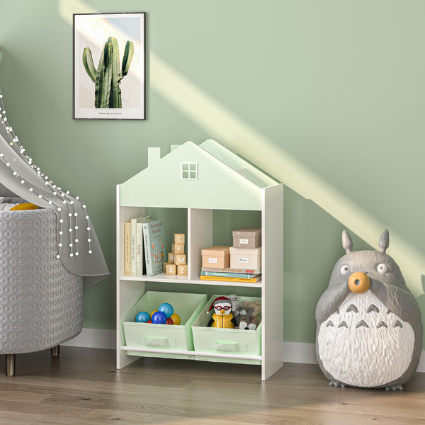 Kinderrek Vipsali huisvorm 90x60x27 cm mintgroen en wit [en.casa]