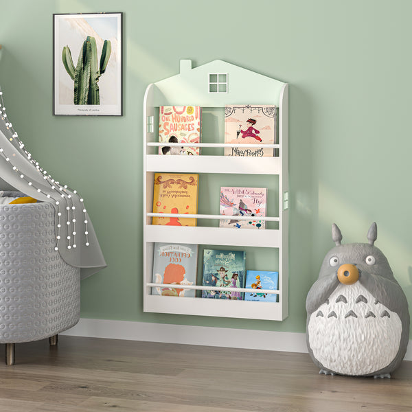 Kinderrek Vipsali huisvorm 106x60x12 cm mintgroen en wit [en.casa]