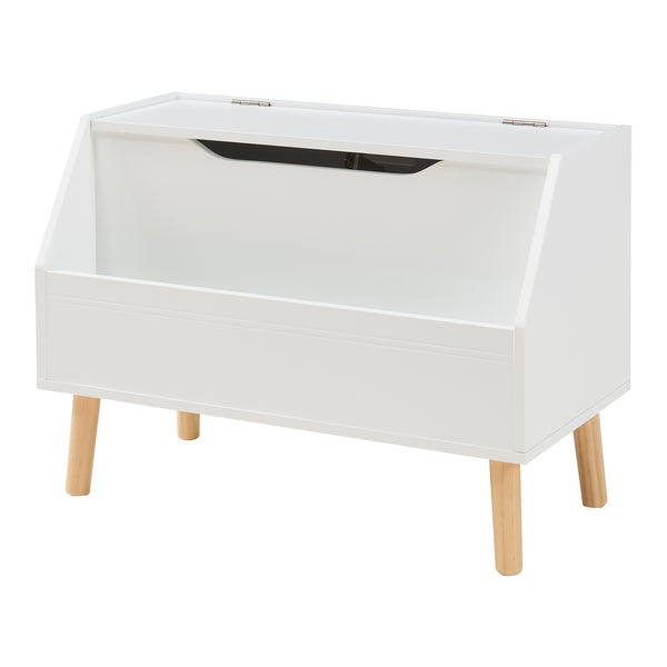 Speelgoedkist Aavanrar opbergkist wit en naturel 60x30x43 cm [en.casa]