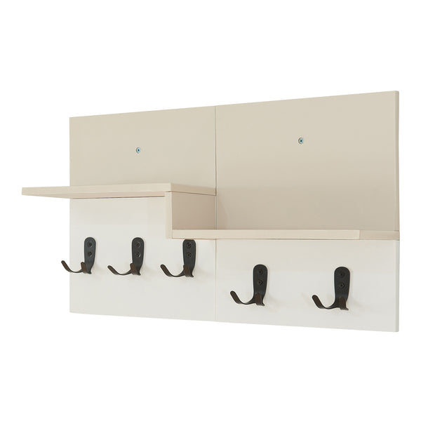 Wandkapstok Botaruvn 34x59x13 cm beige wit en zwart [en.casa]