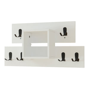 Wandkapstok Vänd 32x60x14 cm wit en zwart [en.casa]