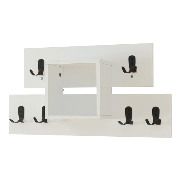 Wandkapstok Vänd 32x60x14 cm wit en zwart [en.casa]