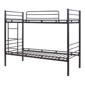 Lit superposé en métal Bevapis 90 x 200 cm noir [en.casa] 