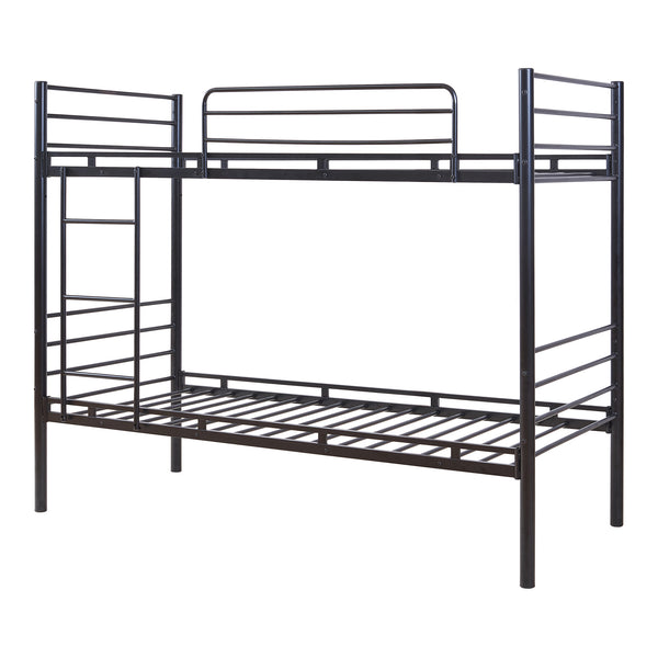 Lit superposé en métal Bevapis 90 x 200 cm noir [en.casa] 