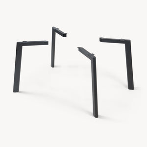 Lot de 4 pieds de table Hostang acier laqué 50 x 8 x 71 cm noir [en.casa]