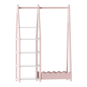 Portemanteau pour enfants Vestnes 114 x 77 x 30 cm rose / blanc [en.casa] 