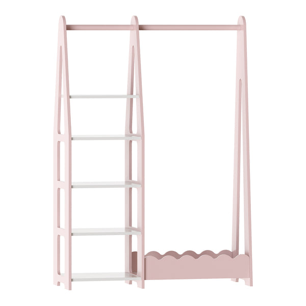 Portemanteau pour enfants Vestnes 114 x 77 x 30 cm rose / blanc [en.casa] 