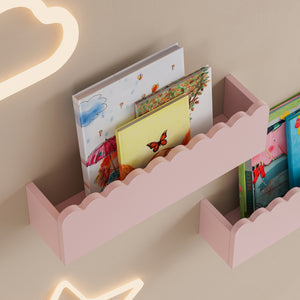 Set de 2 étagères murales pour enfants Vestnes 40 x 10 x 10 cm rose [en.casa
