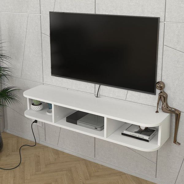 Meuble TV Oundsvas mural 120 x 30 x 19 cm blanc [en.casa] 