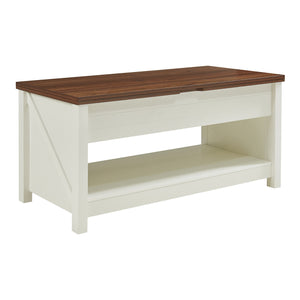 Table basse Kasama 110 x 55 x 54 cm effet noyer blanc [en.casa]