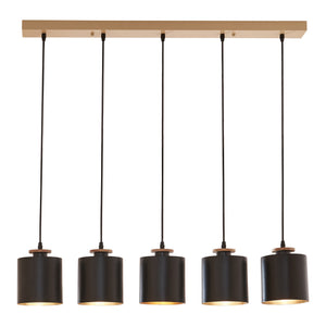 Suspension Posdand 5 x E27 40 W Hauteur max 130 cm noir [lux.pro]