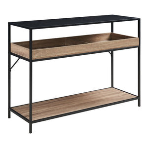 Consoletafel Belana 110x40x80 cm zwart en eikenkleurig [en.casa]