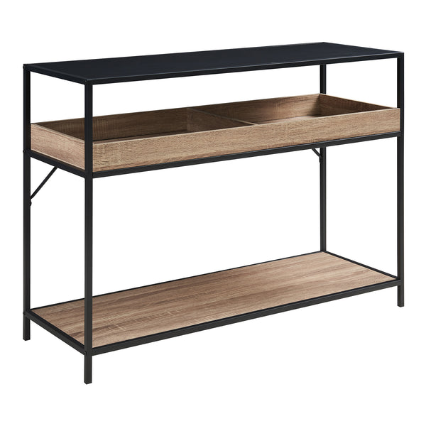 Consoletafel Belana 110x40x80 cm zwart en eikenkleurig [en.casa]