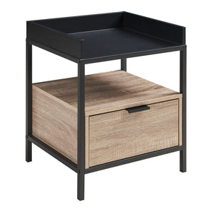 Table de chevet Belana 51 x 40 x 35 cm noir / effet chêne [en.casa]