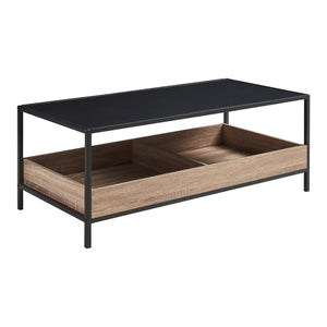 Table basse Belana 100 x 48 x 39 cm noir effet chêne [en.casa]
