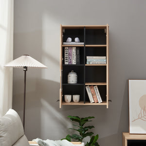 Hangkast Noppen wandkast 98x60x35 cm eikenkleurig [en.casa]