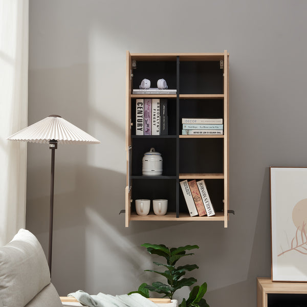 Hangkast Noppen wandkast 98x60x35 cm eikenkleurig [en.casa]