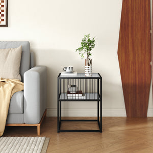 Bijzettafel Tronevn 50x40x40 cm zwart [en.casa]